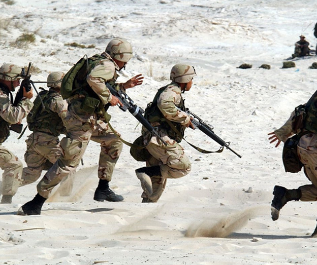 troops in sand